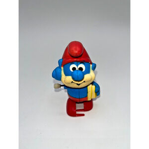 Vintage Papa Smurf Wind-Up Toy Works! Funny gag gift Christmas Gift